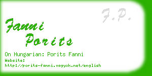 fanni porits business card